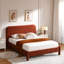 Lit plateforme rembourré avec coins arrondis doux, rouge rouille, grand Reigo-1297884055-1297884053