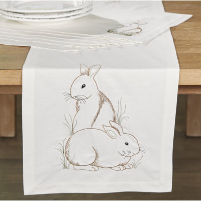 Manfredi 100% Cotton Easter Table Runner