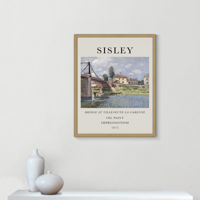 Old Masters Collection " The Bridge At Villeneuve " by Alfred Sisley