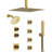 DualJet Spa 12" & 6" Dual Showerheads System,  Thermostatic Shower Faucet with Rough-in Valve-92871754