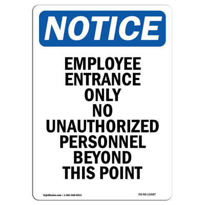 Employee Entrance Only Sign