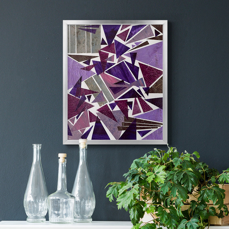 «Purple Dream I», toile encadrée de qualité supérieure - prête à être accrochée, H 24 po x l 20 po, Argent