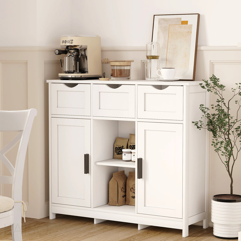 Storage Cabinets,Wooden Floor Cabinet,With Drawers And Shelves Storage Cabinets,Accent Cabinet For Living Room,Bedroom,Bathroom Furniture Home Decor(White)