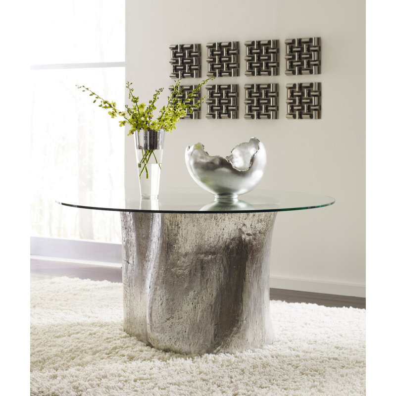 Cast Naturals 60" Pedestal Dining Table, Silver