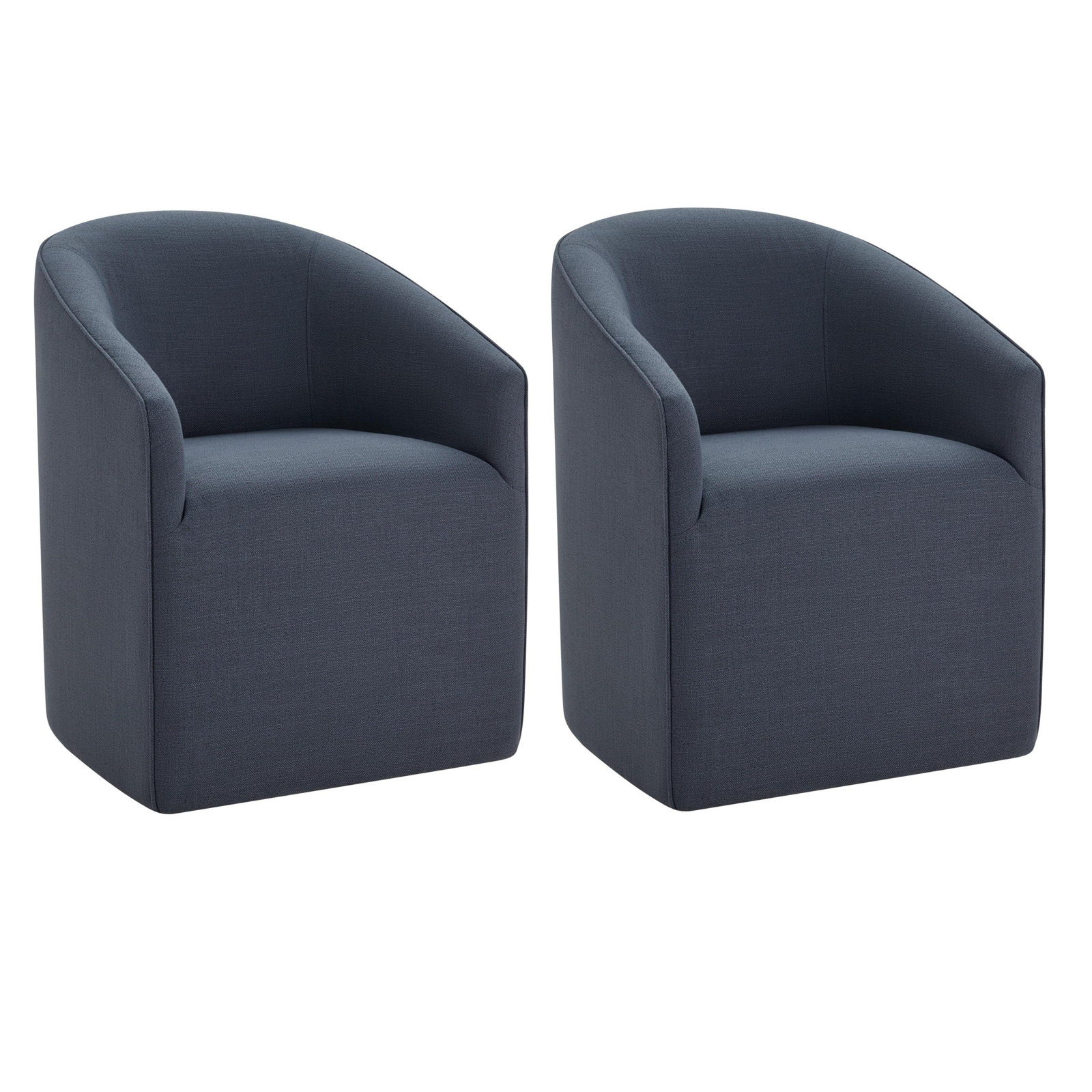Myers Caster Dining Chair, Effie Indigo Performance Linen