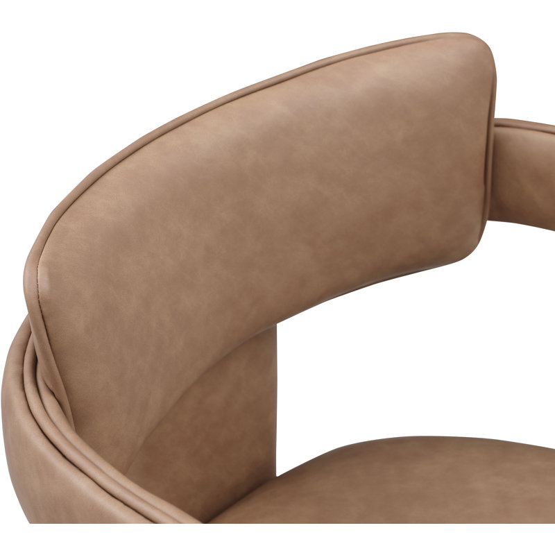 Chaise en cuir Exilda, Cuir brun végétalien