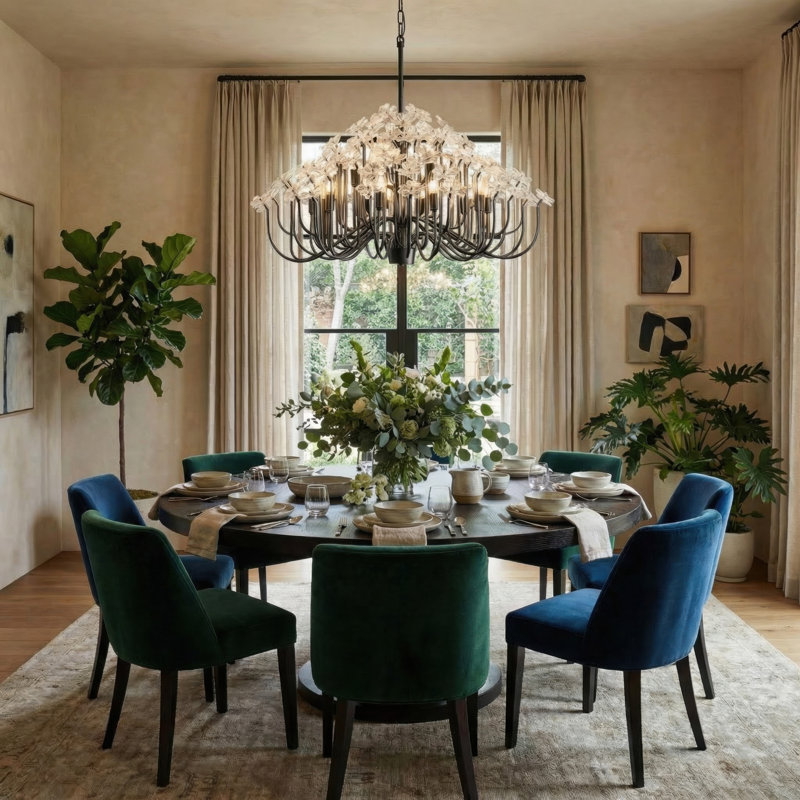 Wildflower 15-Light Chandelier, Matte Black