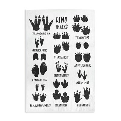 «Kids Rustic Dinosaur Track graphique avec texte» par Jeanette Vertentes - impression d'art graphique