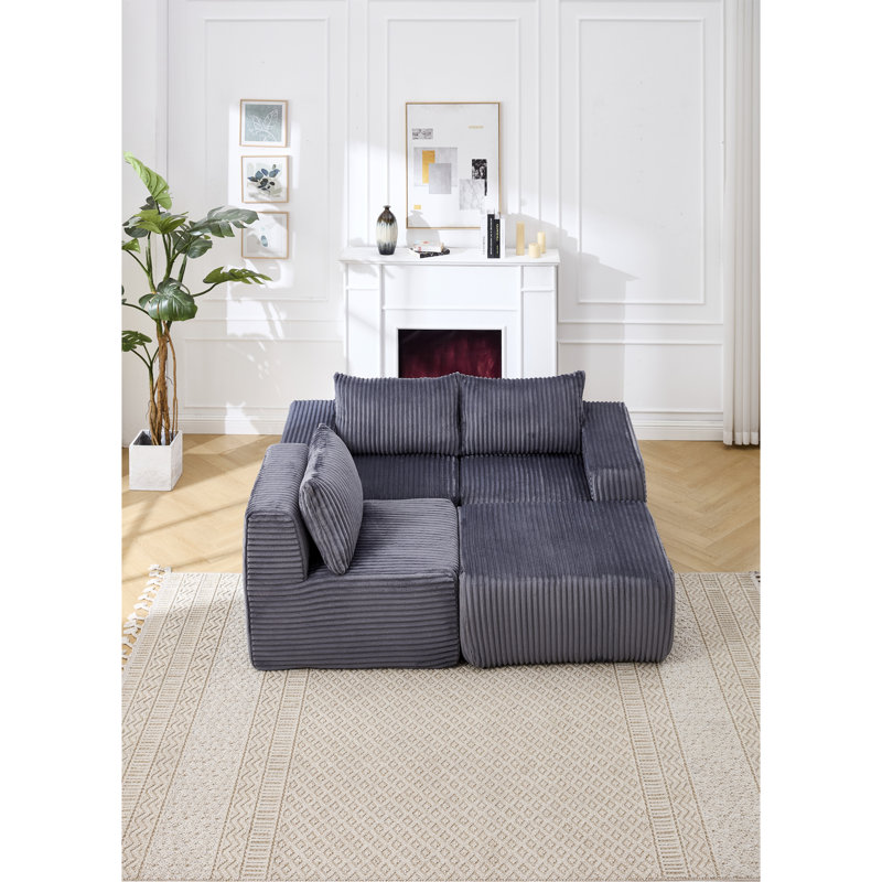 Canapé modulaire Modern, Coduroy gris foncé