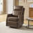 McGuffey Faux Leather Swivel Rocker Recliner with Metal Base-906973269