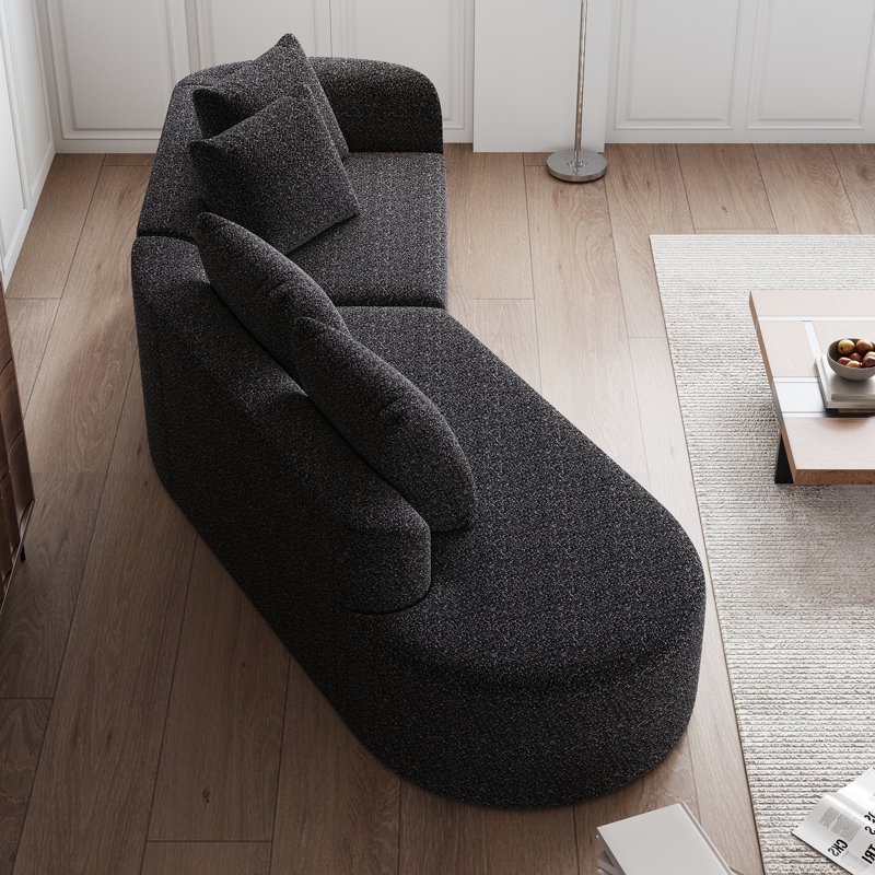 Canapé modulaire surdimensionné moderne en chenille surdimensionné, Noir