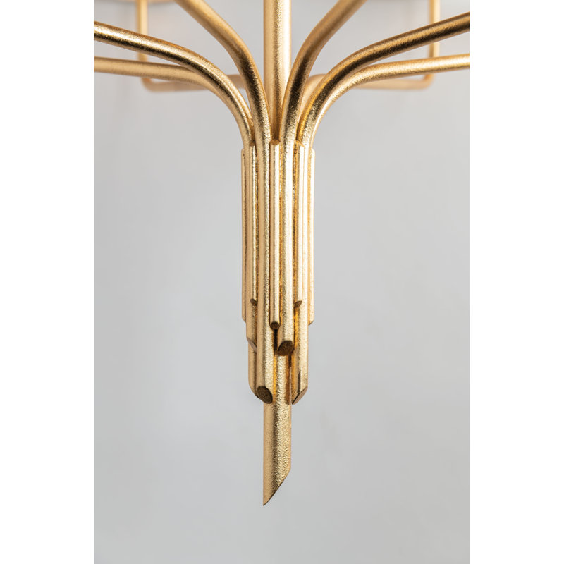 Juniper 8 - Light Classic / Traditional Chandelier, Textured Gold Leaf, 6