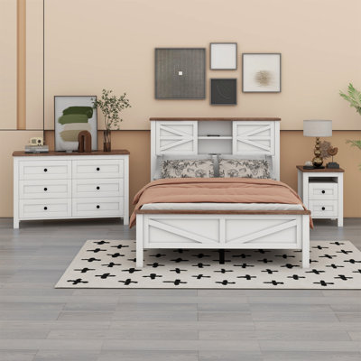 Platform Bed With Storage Headboard,Charging Station, Storage Nightstand And Dresser by Gracie Oaks