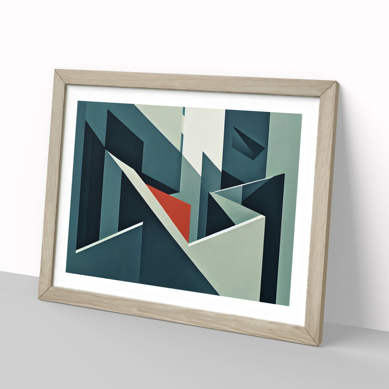 Inspirational Modern Abstract - Framed Print, 46cm H x 64cm W x 2cm D, Oak
