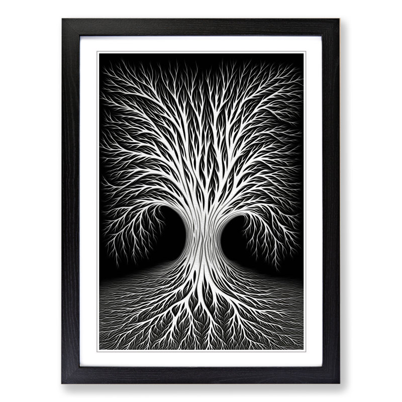Weeping Willow Op - Framed Print, 46cm H x 34cm W x 2cm D, Black