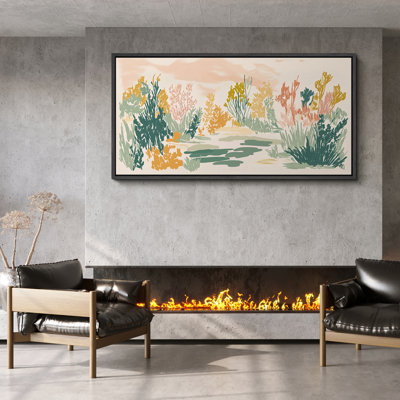 «Abstract Bright Multicolor Plants», impression sur toile encadrée surdimensionnée