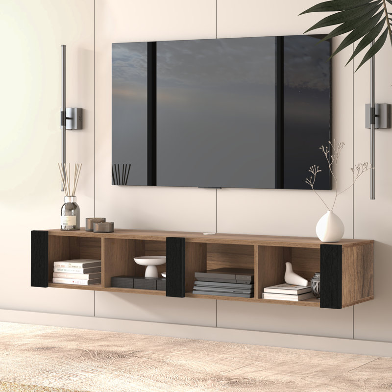 Aven TV Stand for TVs up to 78", Black/Brown