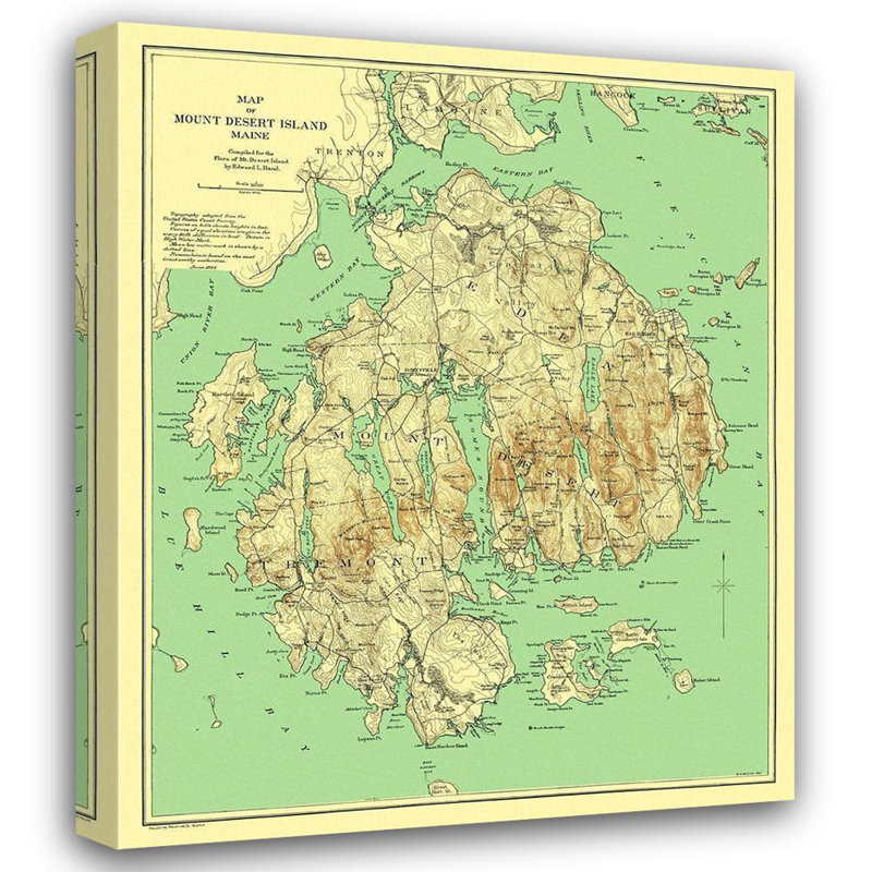 «Red Barrel Studio®», Rand McNally Gallery, reproduction d'art sur toile: Mount Desert Island, Rand McNally, 1893