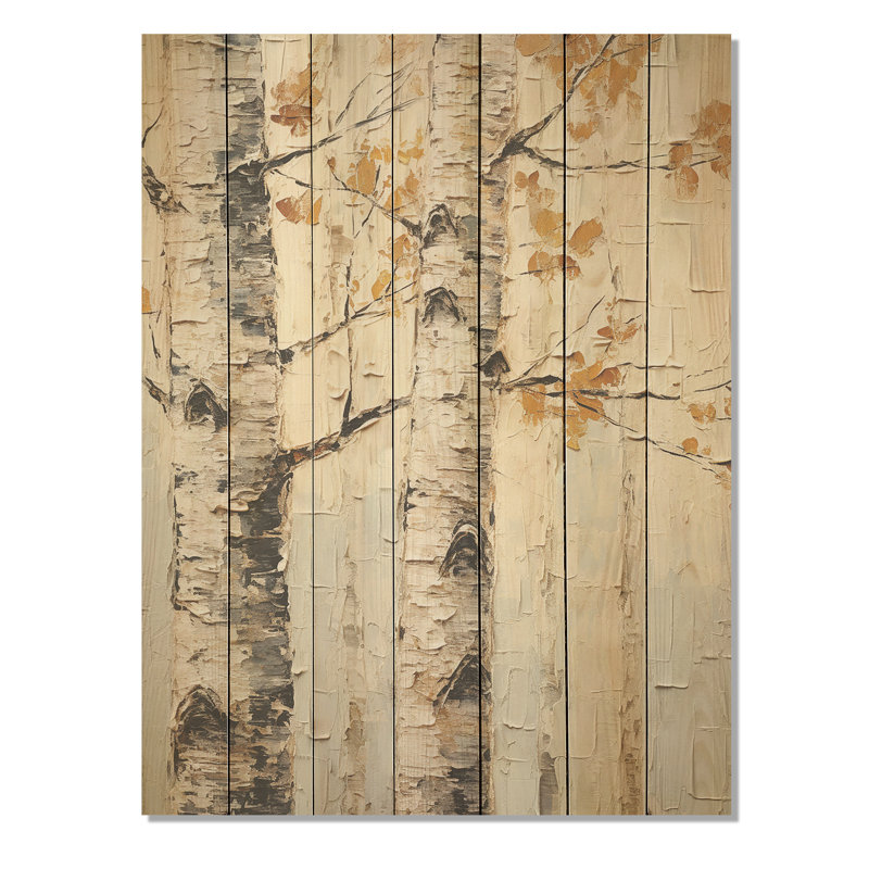 «Beige Tree American Basswood III» - impression d'arbre sur bois, H 40 po x l 30 po