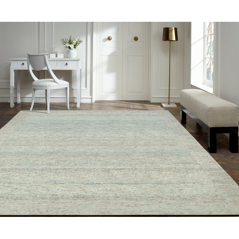 Laron Wool Area Rug in Beige, Rectangle 3'6" x 5'6"