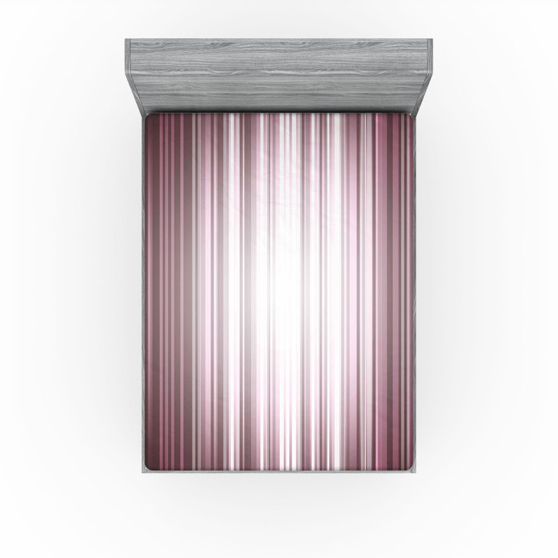 Ambesonne Digital Fitted Sheet 2-Pack Futuristic Computer Art Plum Mauve Grey, Queen Fitted Sheet
