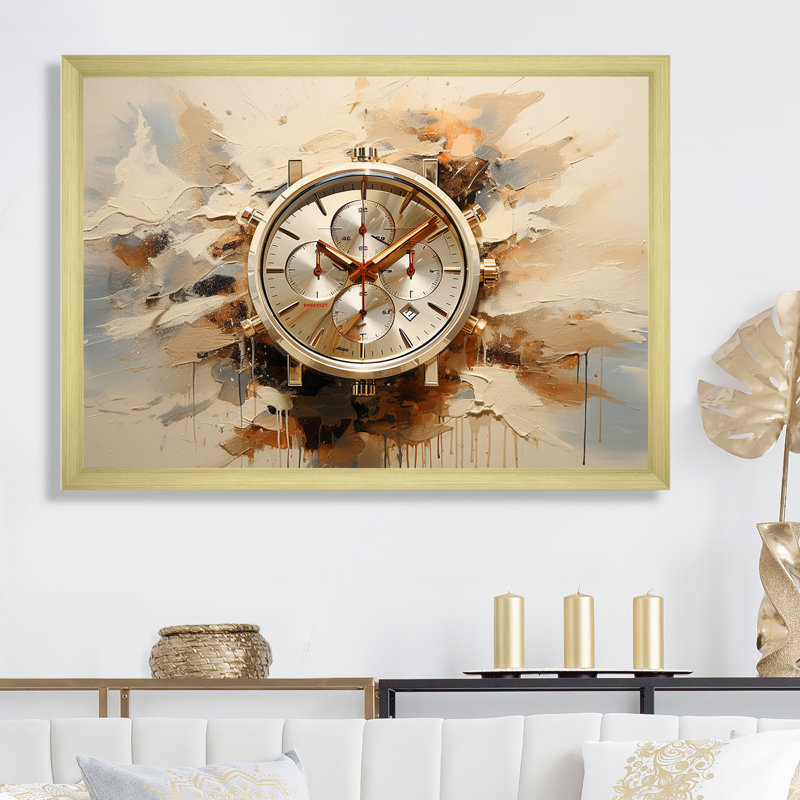 Minimalisme, montre de luxe III sur toile, Cadre doré simple, H 12 po x l 20 po x P 1 po