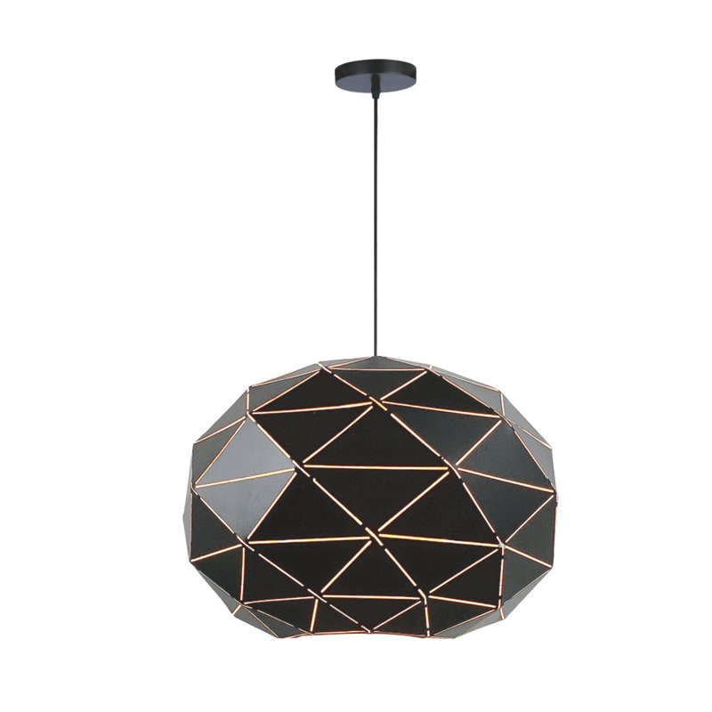 Luminaire suspendu sphère 1 lumière Christy, Noir