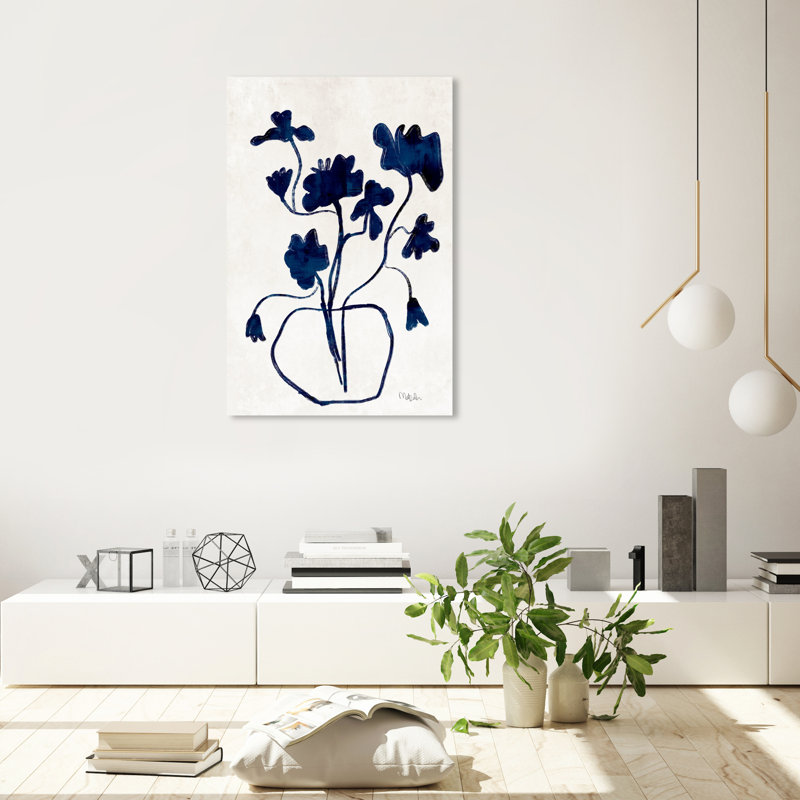 Vase anémone - Impression sur toile, Toile tendue, H 36 po x l 24 po, Sans cadre