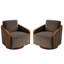 Fauteuil demi-tonneau pivotant avec coussins décoratifs Farmhouse-204744344