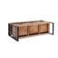 Console 60 po en bois récupéré avec 3 tiroirs et tablette ouverte, finition antique, bois massif, table de télévision multimédia de 60 po de profondeur, tiroirs en pouces, gris
