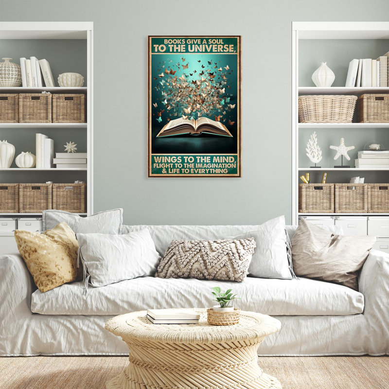 «Isahaq, livres, donner une âme à l’univers», impression sur toile, H 36 po x l 24 po x P 1,25 po