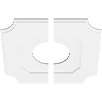 20"OD x 7"ID x 12"C x 1"P Locke Architectural Grade PVC Contemporary Ceiling Medallion, Two Piece