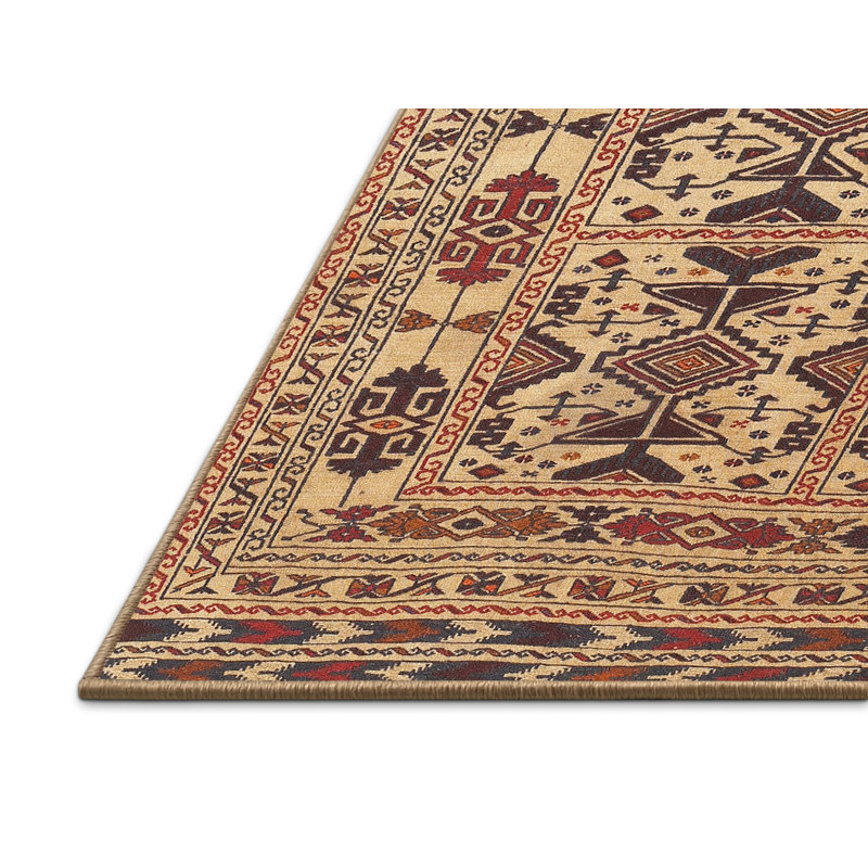 Tapis beige Southwestern, Rectangle 5 pi x 7 pi