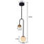 Luminaire suspendu en forme de globe 2 lumières sur îlot de cuisine