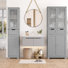 2Pcs Freestanding Linen Cabinet