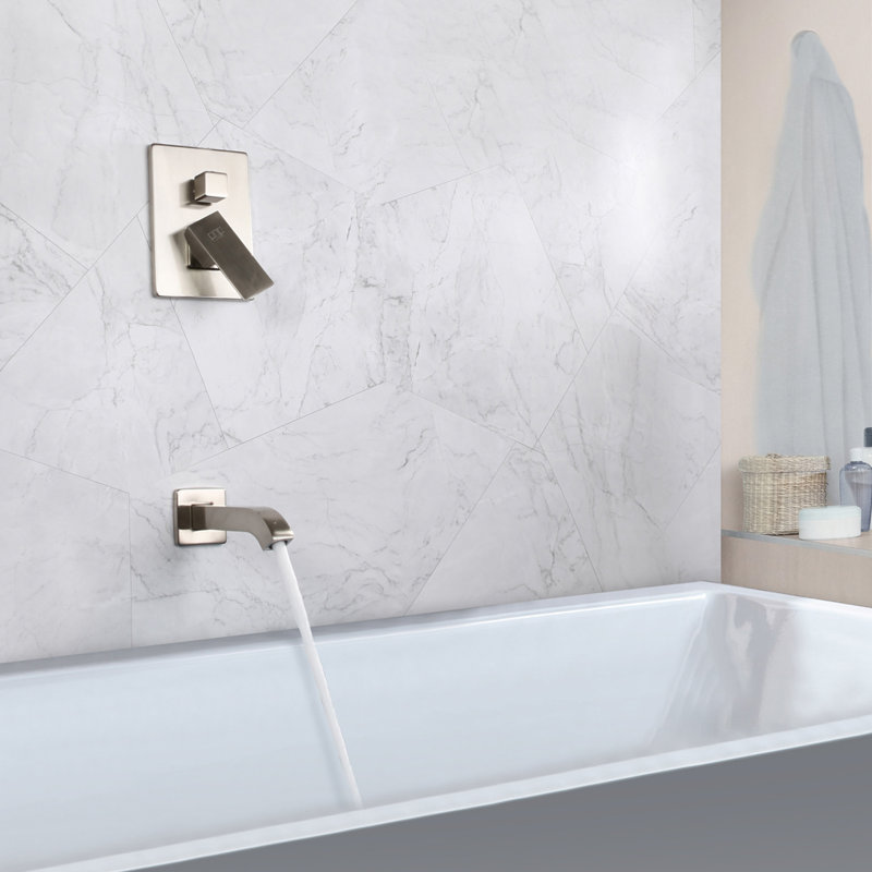 Robinet de douche avec bec de baignoire, Nickel brossé