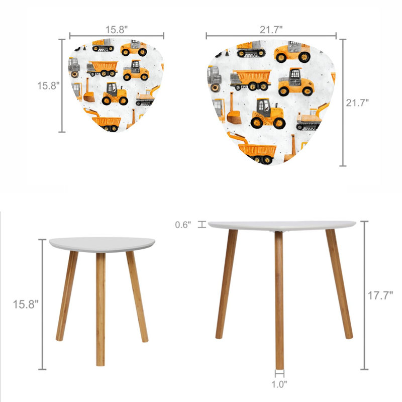 Ensemble de 2 tables basses gigognes Triangle