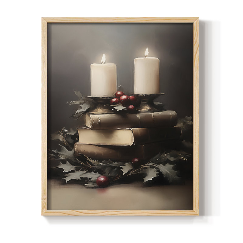«Christmas Holiday Art», série 2-CD XXXVI, reproduction encadrée - bois massif, Naturel, H 15 po x l 12 po