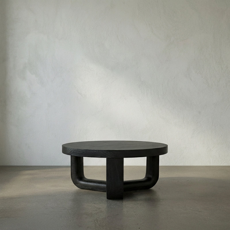 Joel Solid Wood Coffee Table, Cinder Black