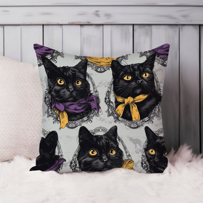 Animals Black Cat Halloween Pattern III Modern