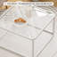 Table basse - Table centrale carrée pour le salon ou le bureau, structure en métal robuste, facile à assembler, blanc