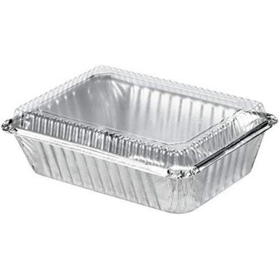 Disposable Aluminum 2.25Lb Oblong Pan 8.75" x 6.12" with Dome Lids