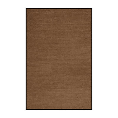 Machine Washable Solid Brown Area Rug