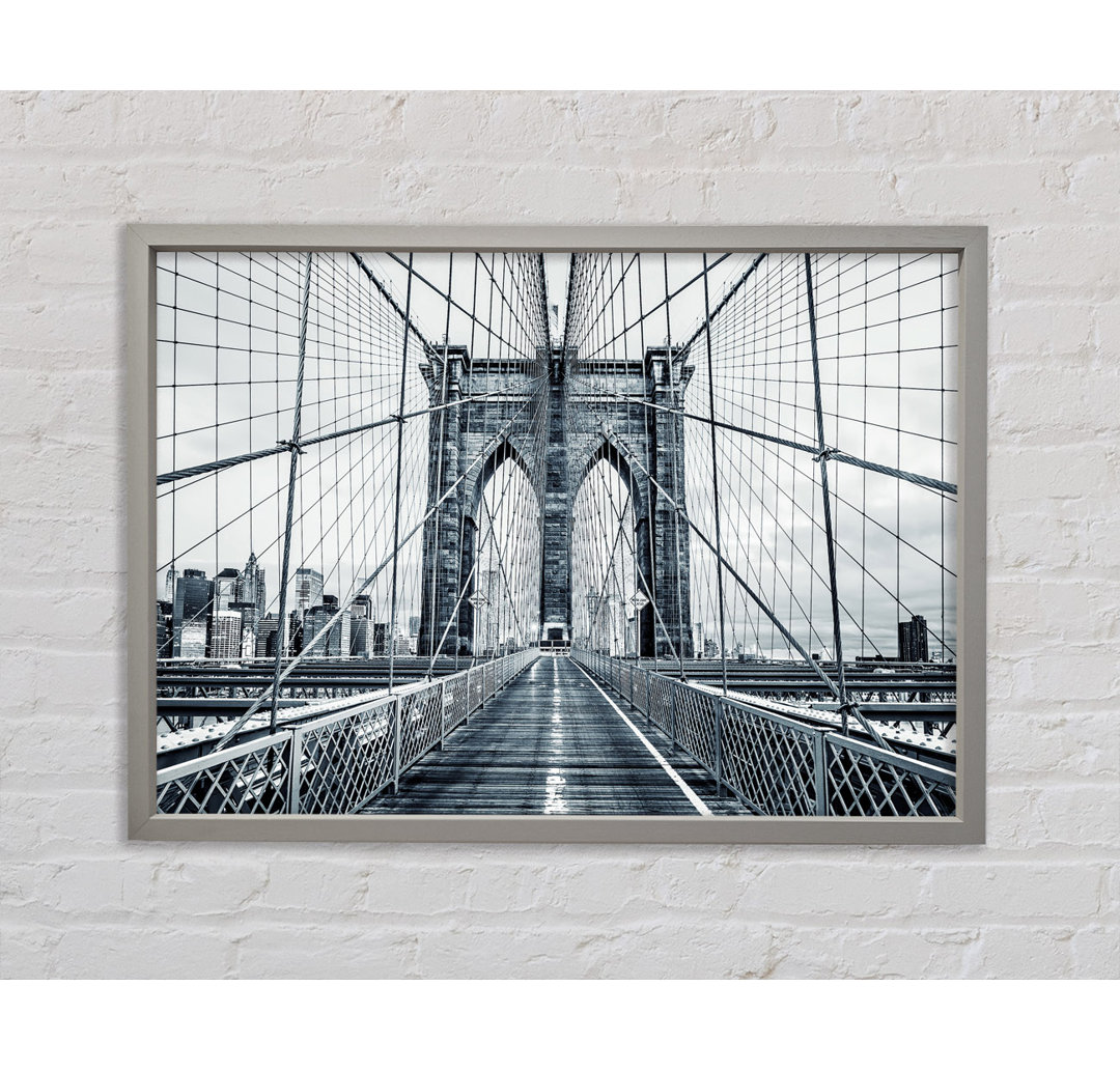 Silberne Brooklyn Bridge - Einzelner Bilderrahmen Kunstdrucke auf Leinwand