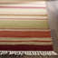 Tapis rayé en laine / coton Basler Kilim brun / vert / beige tissé à la main-9837143