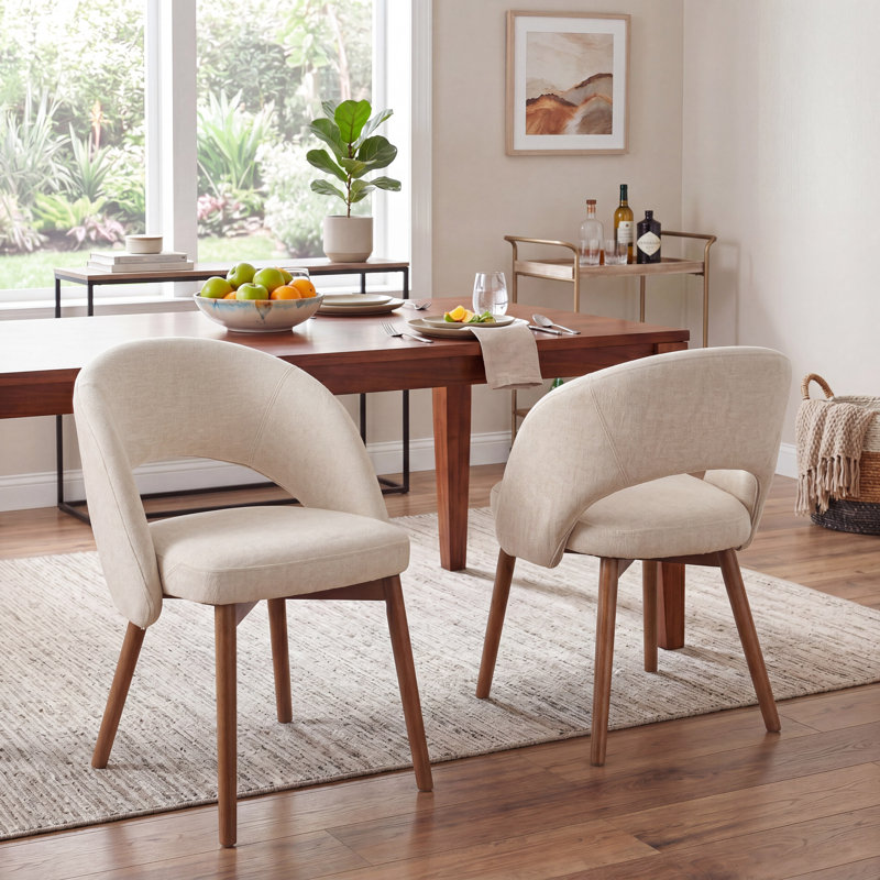 Chaise d'appoint de salle à manger rembourrée Modern, Beige
