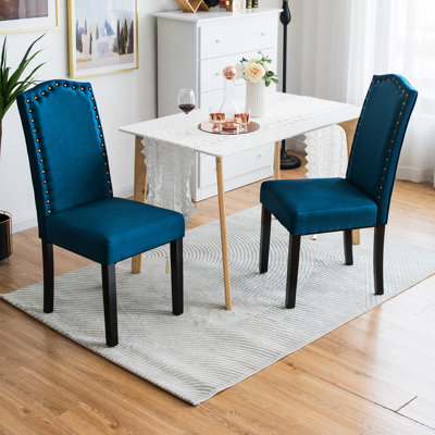 Addisun 52 cm H Linen and Fabric Parsons Chair in Grey