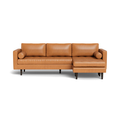 Jackie Leather Reversible Sofa Chaise, Hudson Lager