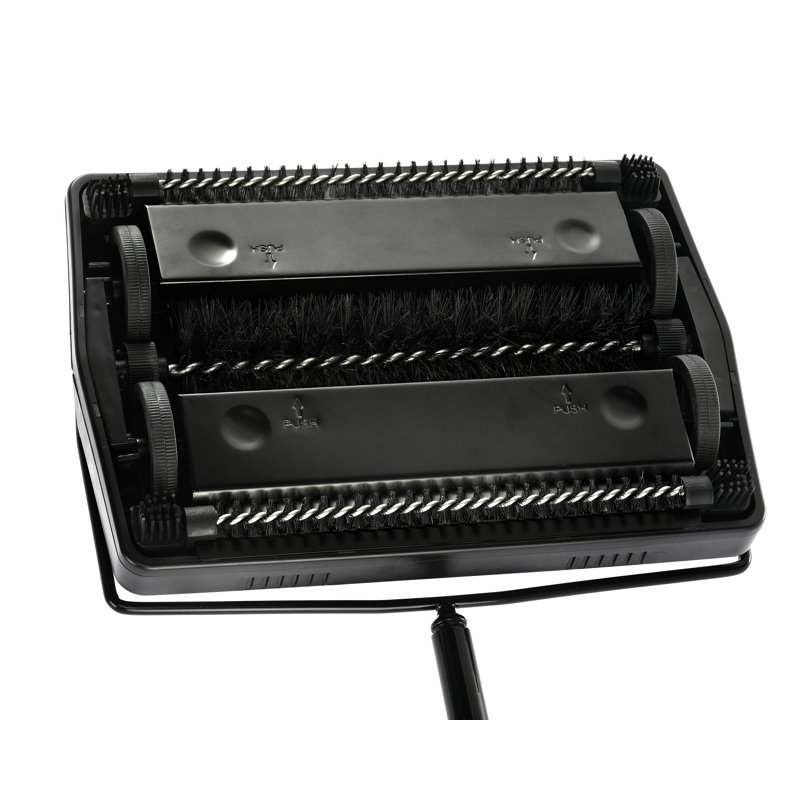 Manual Tile Floor and Carpet Sweeper, Black