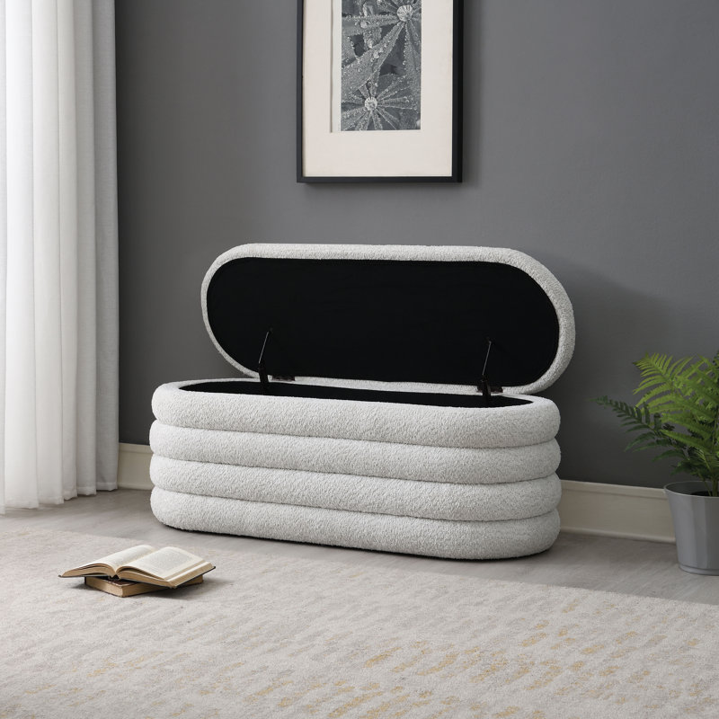 Brigett Upholstered Ottoman, Gray 100% Polyester